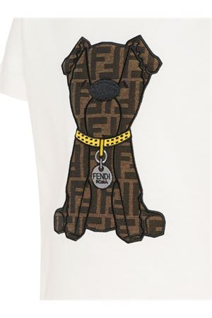 white cotton tshirt FENDI KIDS | JMI5037AJF0TU9